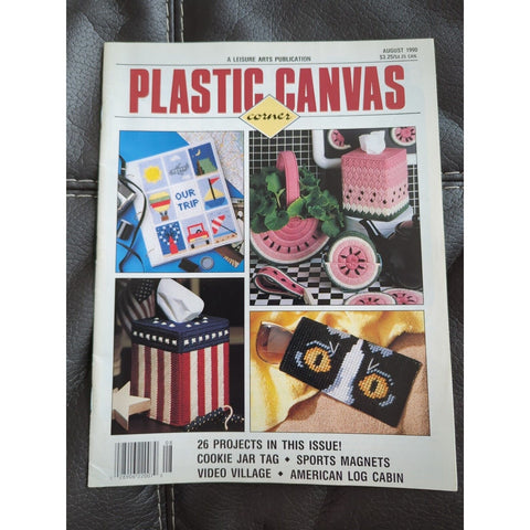 Aug 1990 Leisure Arts Plastic Canvas Corner Magazine 26 Projects Vintage 12090