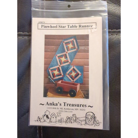 Anka's Treasures Pinwheel Star Table Runner 15" x 43" Quilt Pattern ANK 973 1997
