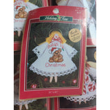 Lot Of 5 Holiday Time Angel Clothespin Ornament Cross Stitch Kit Christmas