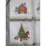 Candamar Something Special Christmas Place Mats Counted Cross Stitch Kit Vtg