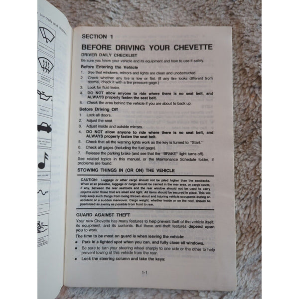 1983 Chevrolet Chevette Owner's Manual Original Vtg SC Chevy OEM Operating Car