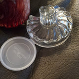 Avon Crystal Clear Hostess Decanter With Spoon Strawberry Bubble Bath Gelee