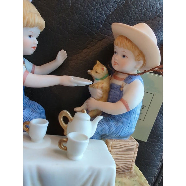 2004 Denim Days Porcelain HOMCO Figurine "Debbie's Afternoon Tea"  #14040