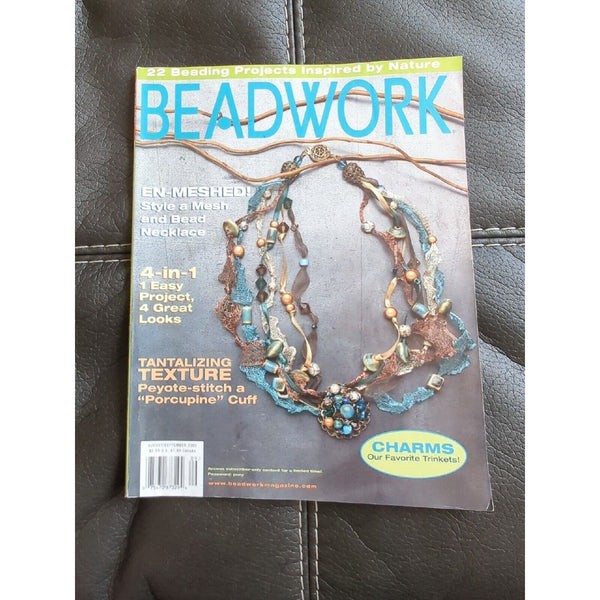 Beadwork Magazine Aug/Sept 2005 Mesh Bead Necklace Texturizing Charms Trinkets