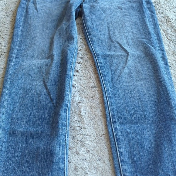 7 For All Mankind Josefina Mid Rise Button Fly Boyfriend Fit Blue Jeans Size 25