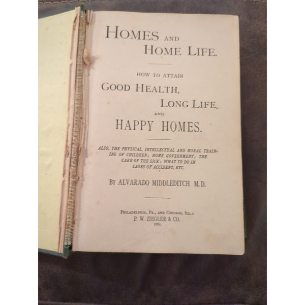 Middleditch, Alvarado, M. D. Homes And Home Life How To Attain Good Health 1882