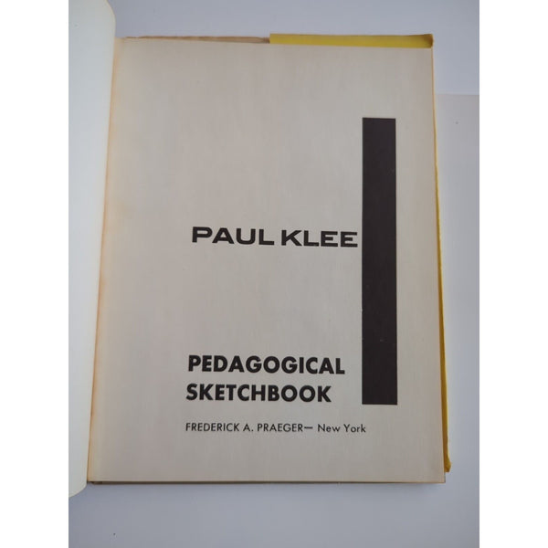 Pedagogical Sketchbook Paul Klee 1953 Perspective Drawing Art Theory HC DJ Vtg