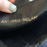 Antonio Melani Black Leather Heeled Knee High Full Zippered Boots Size 8M