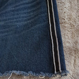 Abercrombie & Fitch Zoe A-Line Darker Wash Distressed Mini Jean Skirt Size 10