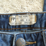 Free People Distressed Mid Rise Skinny Blue Jeans Size 25