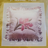 1983 Wang's International Candlewicking Pillow Kit WKIT074 "Orchid" 14"Sq Finish