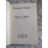 RETURNED EMPTY FLORENCE L BARCLAY 1920 FIRST EDITION WDJ SCARCE REINCARNATION HC