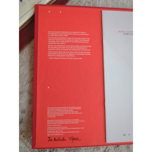 AA Ansel Adams Volume 4 Book Vinyl Case Music Letter AA4 Peter Christian Signed