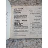 1974 Chevrolet Nova Owners Manual User Guide Reference Operator Book Fuses Fluid