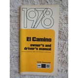 1978 Chevrolet El Camino Factory Original Owners Drivers Manual 460291 SC Vtg