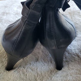Antonio Melani Black Leather Heeled Knee High Full Zippered Boots Size 8M