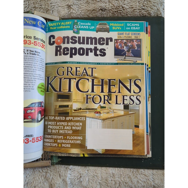 2007 CONSUMER REPORTS Magazine Monthly Jan-Dec Address Labels - In Green Binder