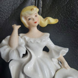 Vintage Lenwile China Ardalt Debutante Lady Artware Secret Ring Jewelry Holder