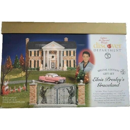 Department 56 Elvis Presley's Graceland Boxed Snow Village 55041 Never Used Vtg