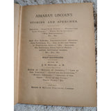 ABE LINCOLN'S STORIES And SPEECHES Hardcover Rhodes McClure 1897 HC Vtg Antique