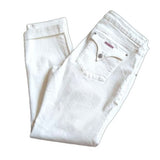 Hudson Women's White Mid Rise Jax Boyfriend Skinny Jeans Size 32 Waist 34 Inches