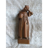 Vtg 16" WOOD HAND CARVED Beer DRINKING MONK FRIAR ABBOT FIGURE STATUE GERMANY