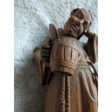 Vtg 16" WOOD HAND CARVED Beer DRINKING MONK FRIAR ABBOT FIGURE STATUE GERMANY