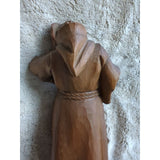 Vtg 16" WOOD HAND CARVED Beer DRINKING MONK FRIAR ABBOT FIGURE STATUE GERMANY