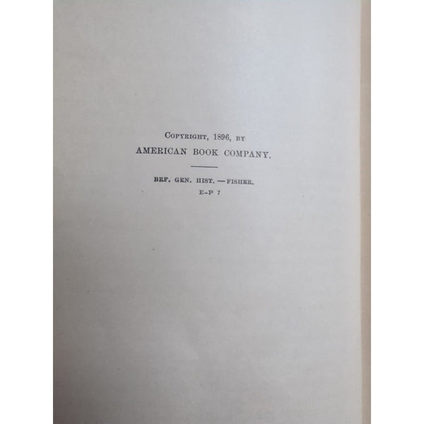 A Brief History Of The Nations And Progress George Park Fisher HC 1st Ed 1896