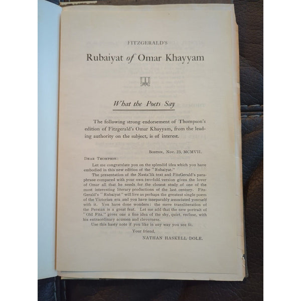 Rubaiyat Of Omar Khayyam Edward Fitzgerald 95 Copies Japan Paper 1907 Signed