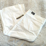 Alfani Tummy Control High Waisted White Cropped Wide Leg Pants Size 24W NWT