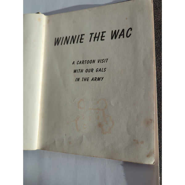 WINNIE THE WAC Vic Herman 1945 WWII Army Life Hardcover Cartoons Rough Rare Book