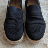 Adrienne Vittadini Sport Niko Espadrille Black Woven Slip On Women's Size 9M