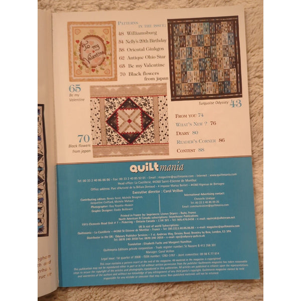 Quiltmania Magazine #63 Patchwork 2008 Issue Quilts Crafts Quilting Patterns