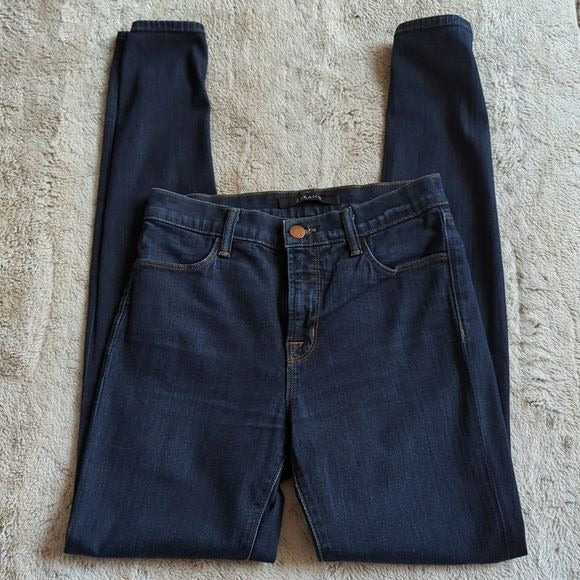 J Brand Darker Wash Indigo High Rise Maria Starless Skinny Blue Jeans Size 26