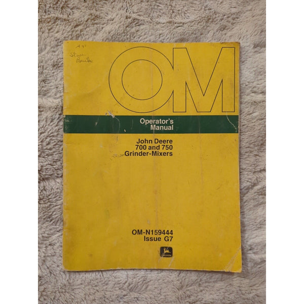 John Deere 700 and 750 Grinder-Mixer Operator's Manual OMN159444 G7 SC Vtg