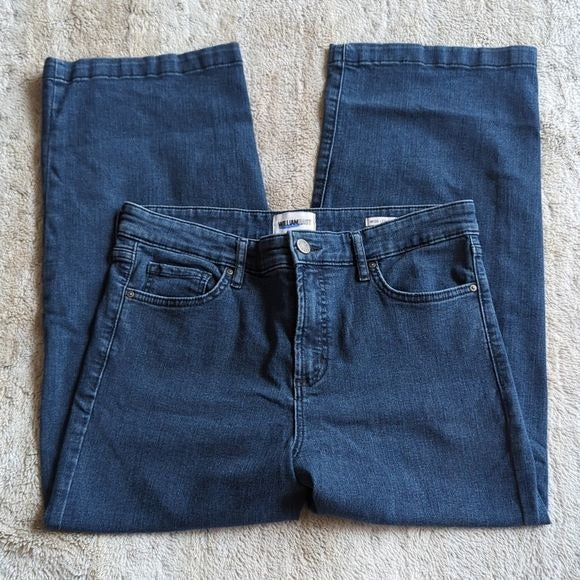 William Rast Dark Wash High Rise Wide Leg Crop Blue Jeans Size 10 Waist 32 Inche