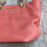 Michael Kors Peachy Pink Pebbled Leather Shoulder Tote Bag Purse Many Pockets