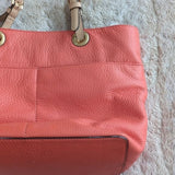 Michael Kors Peachy Pink Pebbled Leather Shoulder Tote Bag Purse Many Pockets