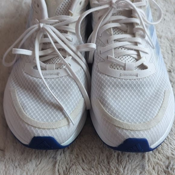 Adidas Women's Duramo SL Running Shoes White Blue Cloth Athletic Shoes Size 11