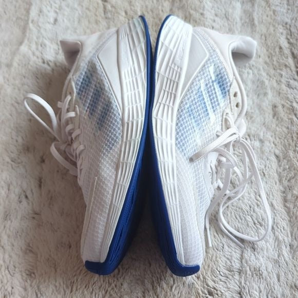 Adidas Women's Duramo SL Running Shoes White Blue Cloth Athletic Shoes Size 11