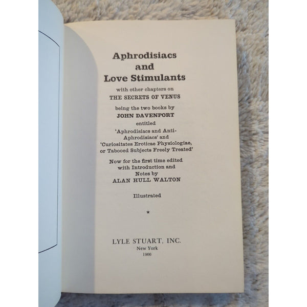 Aphrodisiacs and Love Stimulants John Davenport 1966 HC Vtg Secrets Of Venus