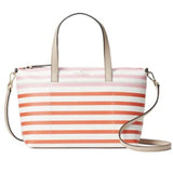 Kate Spade New York Patrice Tropical Red Pink Orange Striped Satchel Tote Bag