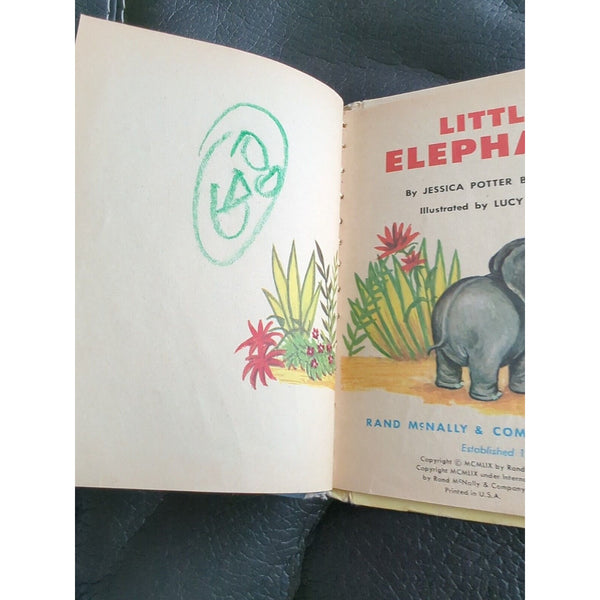 A Rand McNally Junior Elf Book Little Elephant Kids Hardcover 1959 First Edition