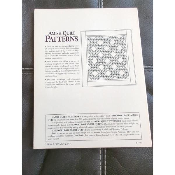 Amish Quilt Patterns by Rachel T. Pellman 1984 Trade Paperback Vintage