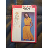 9497 Vintage Simplicity Sewing Pattern Easy Fit Dress Misses Size 12 1980 Cut