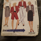 4117 Vintage McCalls Sewing Pattern Misses Unlined Jacket Top Skirt Pants 6 / 8