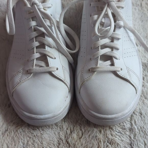 Adidas Women's Advantage Shoes Tennis Athletic White Pink Leather Size 7.5