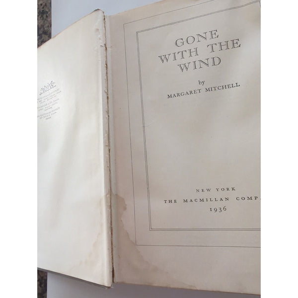 Gone With the Wind by Margaret Mitchell 1936 First Edition August (Twice) HC