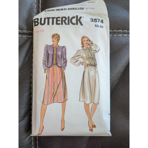 3574 Butterick Vintage SEWING Pattern Misses Loose Fitting Jacket Dress 1970s